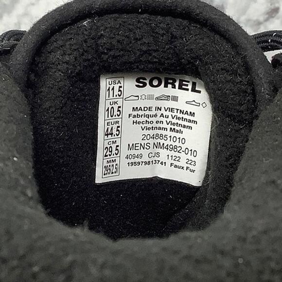 Sorel Sz 11.5 Black/Jet Ankeny II 200g Boots Waterproof Insulated Lace Up P33-10 - Picture 7 of 11